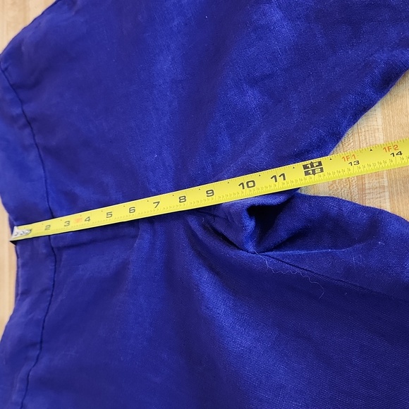 LOFT 100% Linen Women's Julie Trouser Royal Blue, Size 2P - Picture 5 of 10